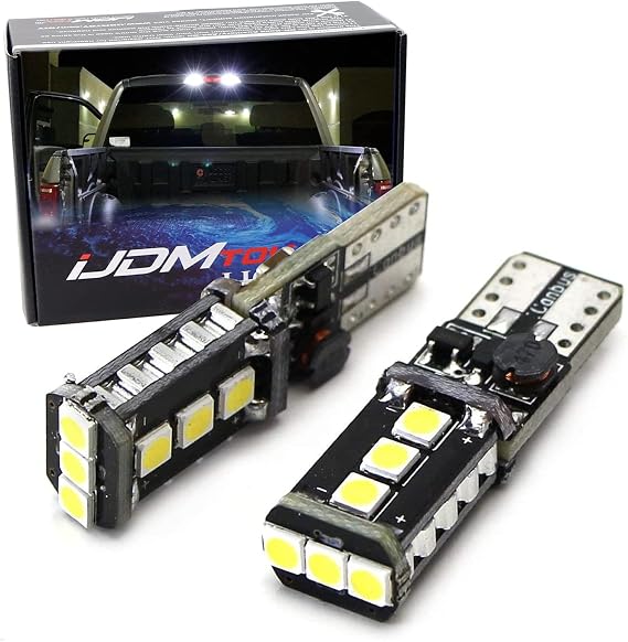 iJDMTOY Xenon White High Power 9-SMD 906 912 920 921 T15 Replacement Bulbs Compatible With Truck 3rd/Third Brake Lamp Cargo Illumination Lights