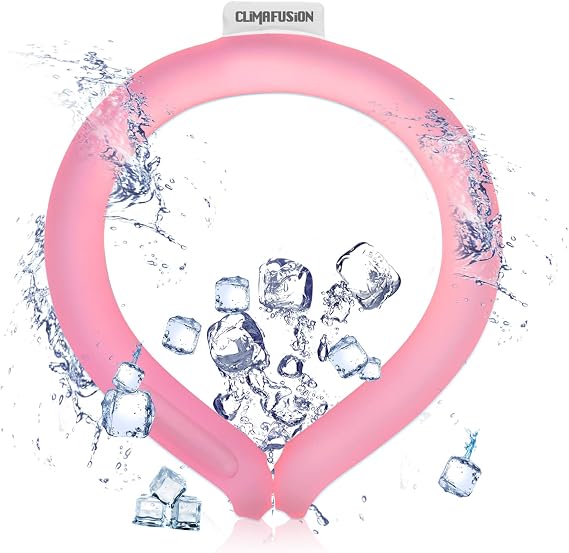 Neck Cooler, Wearable Cooling Ring for Summer Heat, Cooling Starts Below 15°C (59°F) (Pink)