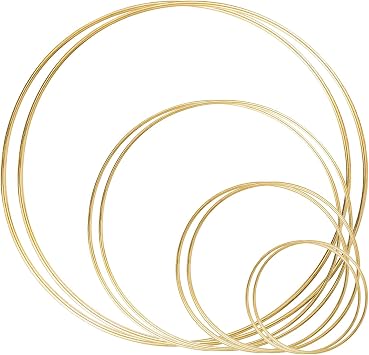 8 Pack Large Metal Floral Hoop Wreath Macrame Gold Hoop Rings6 Inch8 Inch10 Inch 12 Inch for Making Wedding Wreath Decor and DIY Dream Catcher Wall Hanging Crafts-Gold