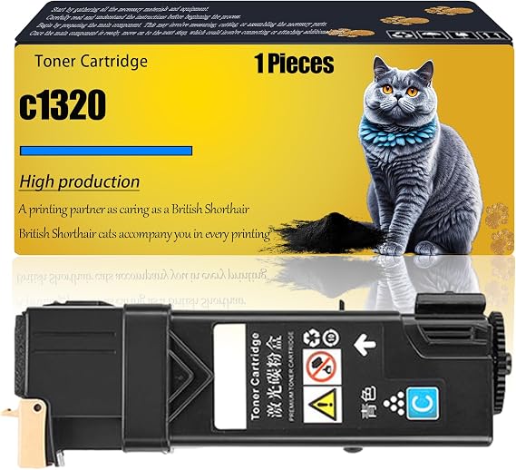 c1320 Compatible for Dell Toner Cartridge 593-10258 593-10259 593-10261 593-10260 1320 Colour Printers, High Yield Alternatives Reliable Printing (Cyan)