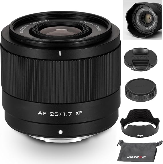 VILTROX 25mm F1.7 XF APS-C for Fuji X, Large Aperture STM Auto Focus Lens for Fujifilm Fuji X-Mount Cameras X-E4 X-H1 X-Pro3 X-S10 X-T4 X-T10 X-T20 X-T30 XT30II X-T200 X-H2 X-H2S X-T5 X-S20 X-T50 X-M5