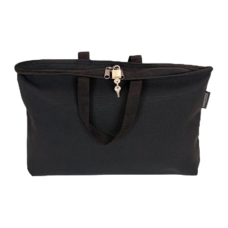 Hopkins Medical Products Lockable PHI Carrier: Letter Size Bag w/Key Lock - Black