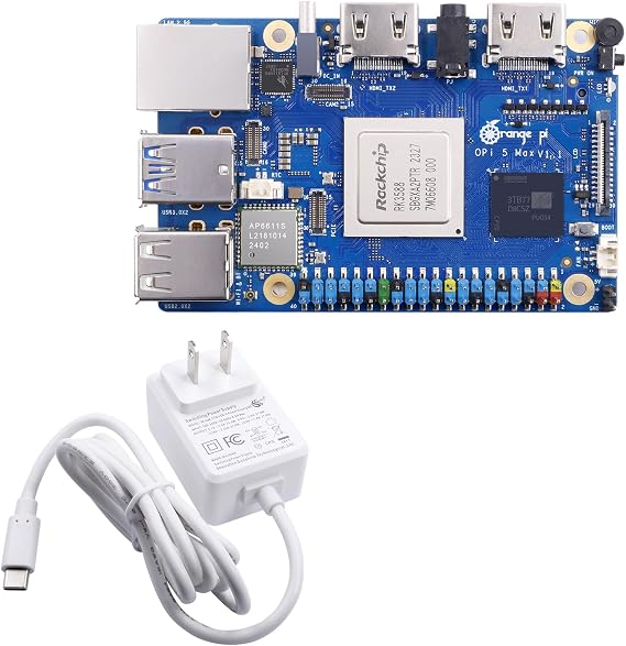 Orange Pi 5 Max 16GB RAM LPDDR5 Rockchip RK3588 Development Board, 8K Video Decode 2.4GHz Frequency M.2 PCIE 2.5G LAN Orange Pi 5 MAX Singleboard Computer