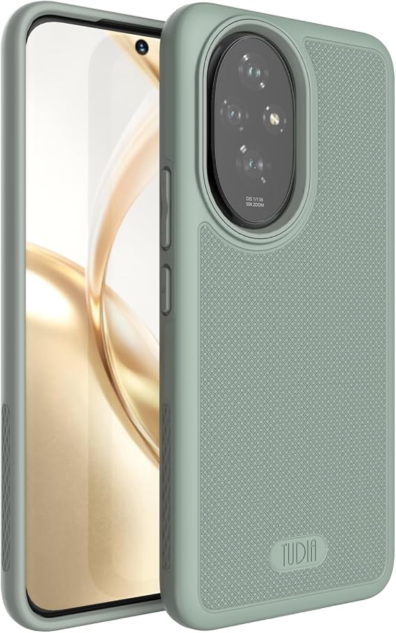 TUDIA DualShield Grip Compatible with Honor 200 Case 5G, [MergeGrip] Military Grade Dual Layer Shockproof Slim Tough Heavy Duty Protective Phone Case Cover (Green Lily)