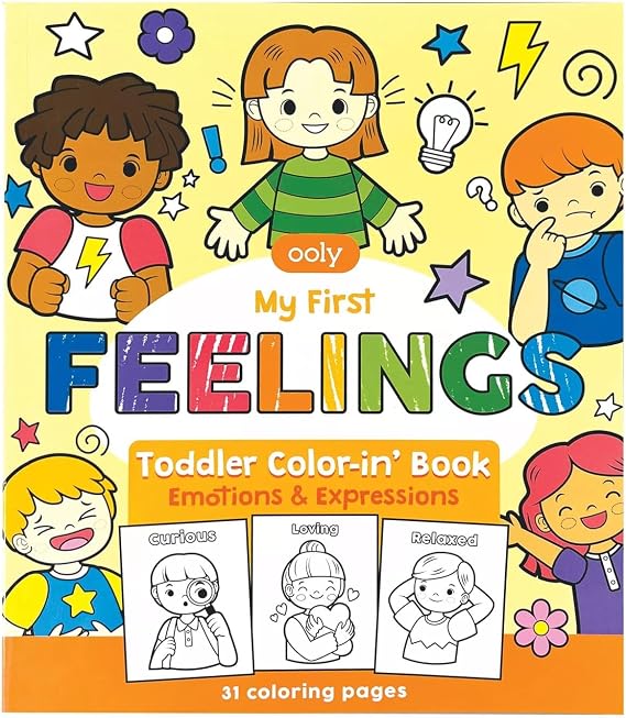 OOLY Coloring Book for Toddlers, 31 Pages My First Feelings