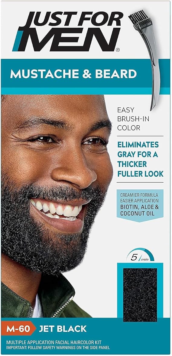 JUST for Men Color Gel Mustache, Beard & Sideburns 115 Jet Black 1 Each (Pack of 12)