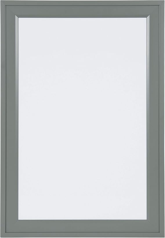 DesignOvation Bosc Decorative Framed Magnetic Dry Erase Board, Gray, 18.5x27.5