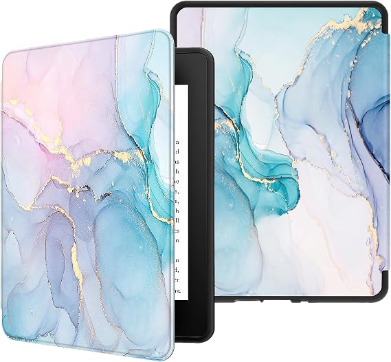 VORI Case for Kindle Paperwhite (11th Generation-2021) and Kindle Paperwhite Signature Edition, Soft TPU Lightweight Protective Smart Shell Cover with Auto Sleep/Wake, Dreamy Marble