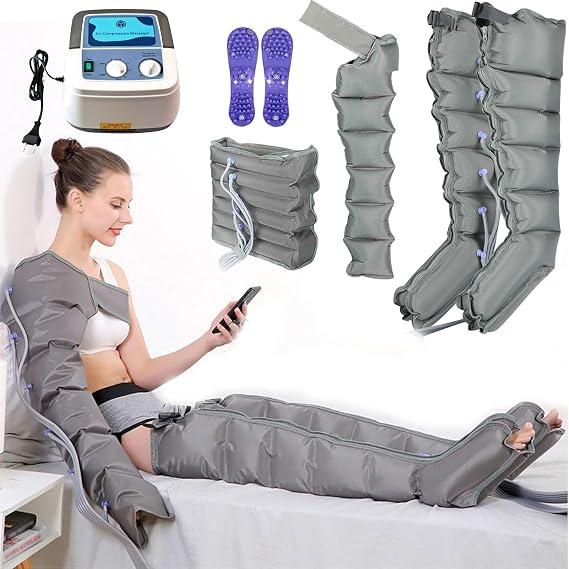 Lymphatic Drainage Massager Legs, Sequential Compression for Circulation Improvement and Fast Recovery， Pressotherapy Air Compression Boots 6 Cavity Recovery Boots System Machine,