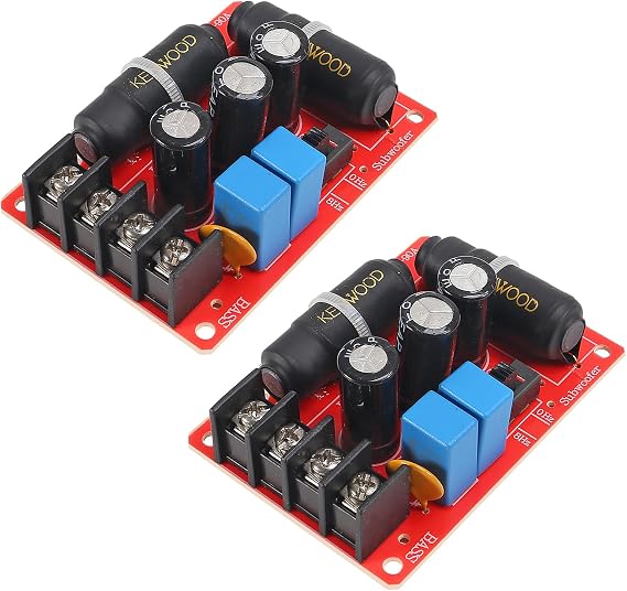 2pcs 200W Pure Bass Subwoofer Crossover Second-Order Crossover Frequency Distributor Divider 2 Way Speaker Audio Crossover Filter