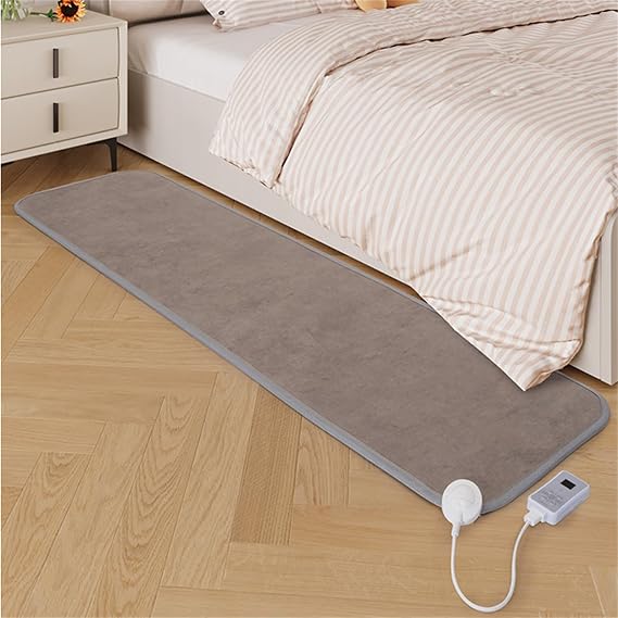 Infrared Radiant Floor Heater, Electric Heated Area Rug with 60 Heat Settings, Overheating Protection, 12 Hours Auto-Off, Electric Heating