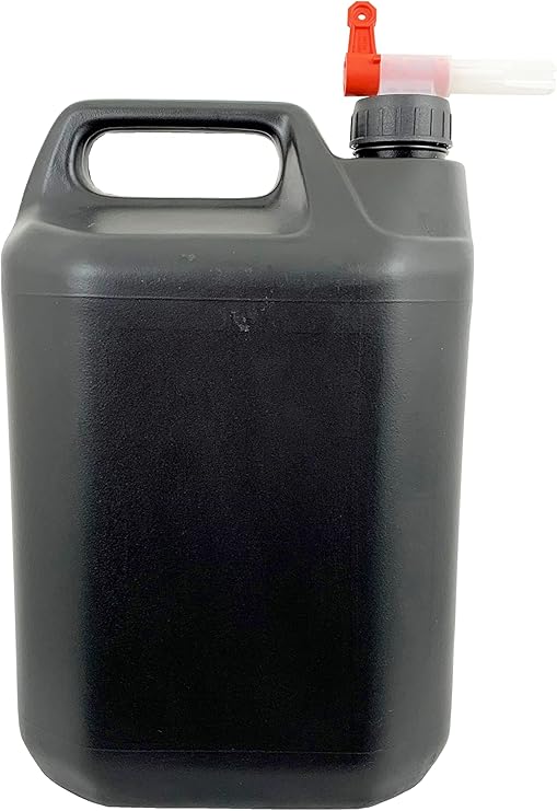 Lubrisolve 5 Litres HDPE Jerrycan and dispensing lever tap (38mm) – Black Large Water Bottle Storage Container