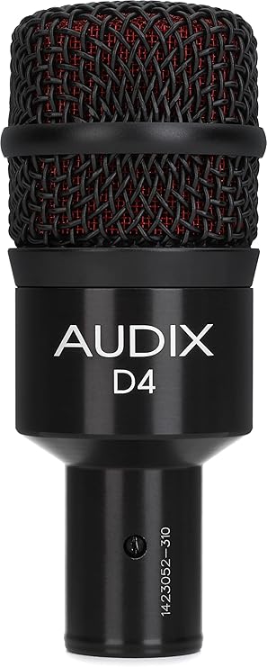 AUDIX D4 Hypercardioid Dynamic Instrument Microphone for Kick Drums, Toms, and Bass Instruments