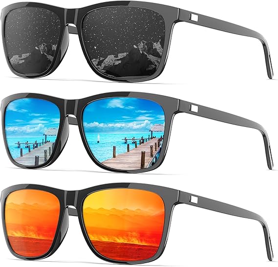 KALIYADI Mens-Sunglasses Polarized Sunglasses-Men Women: Classic Sun glasses with UV400 Protection for Driving Golf Fishing
