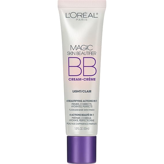 L'Oreal Paris Magic BB Cream, Hydrating Skin Beautifier & Color Changing Foundation, Light Coverage, Light, 1 fl oz.