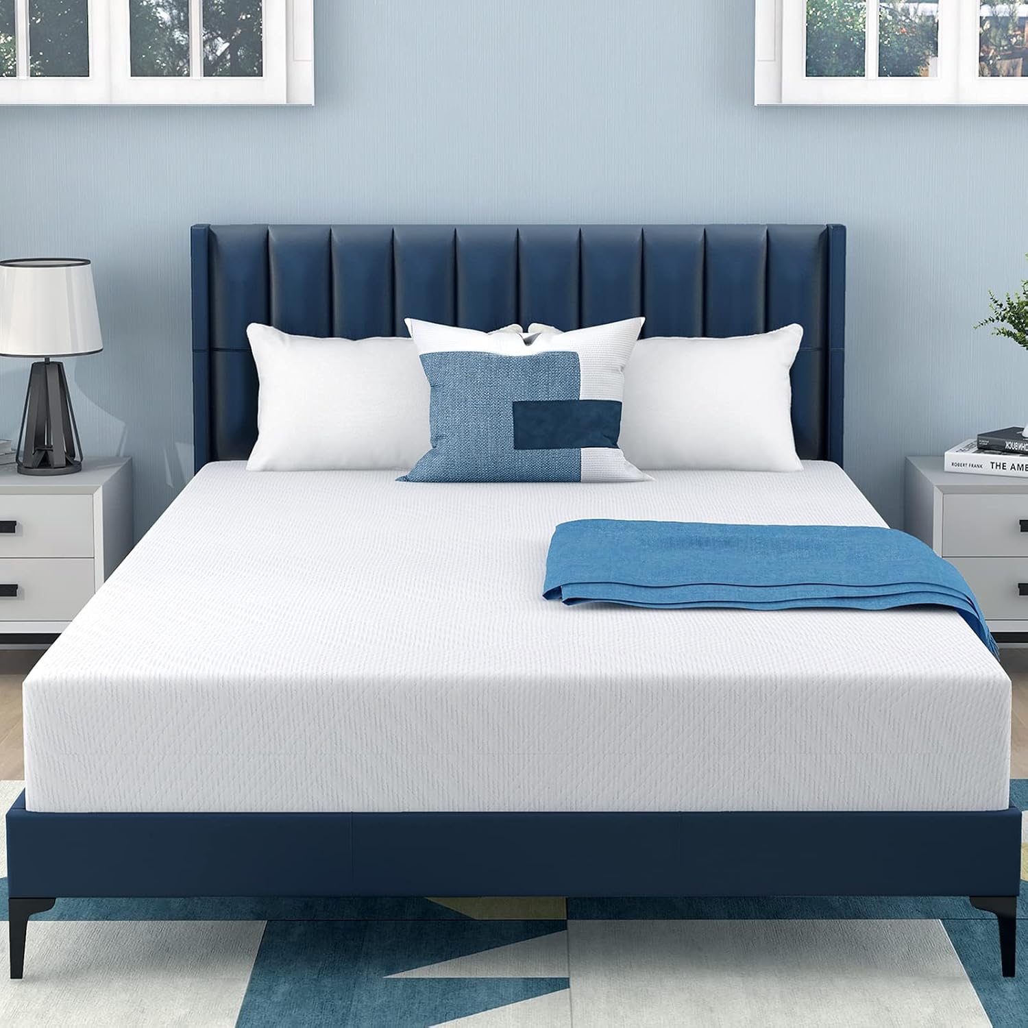 EGO Mattress Queen, 8 inch Memory Foam Medium Firm Mattress Bed in a Box, Green Tea and Cooling Gel Infused, CertiPUR-US Certified, Made in USA Queen