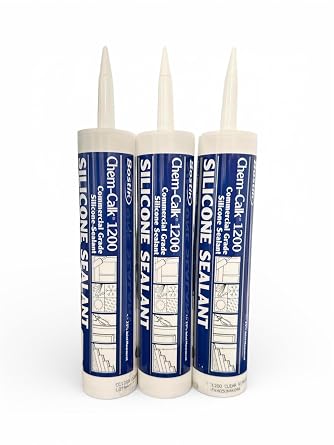 Bostik Chem-Calk 1200 Commercial Grade Silicone Sealant Clear 10.1 oz (3-Pack)