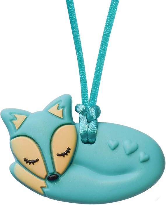 Fox Sensory Chew Necklace (Aqua)