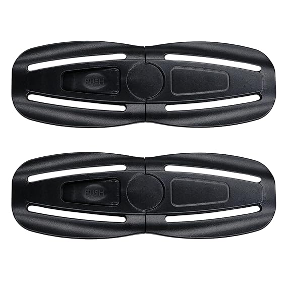 2PCS Seat Chest Harness Buckle Lock Stroller Chest Buckle Universal Replacement Part,Seat Chest Harness Buckle Parts (Black)