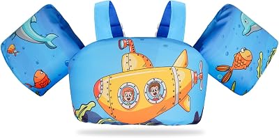 Toddler Swim Vest, Kids Floaties Jacket for 22-66 Pounds Boys & Girls, Puddle Vest for 2,3,4,5, 6 Years Old,Child Floaties for Learning to Swim and Training in The Swimming Pool