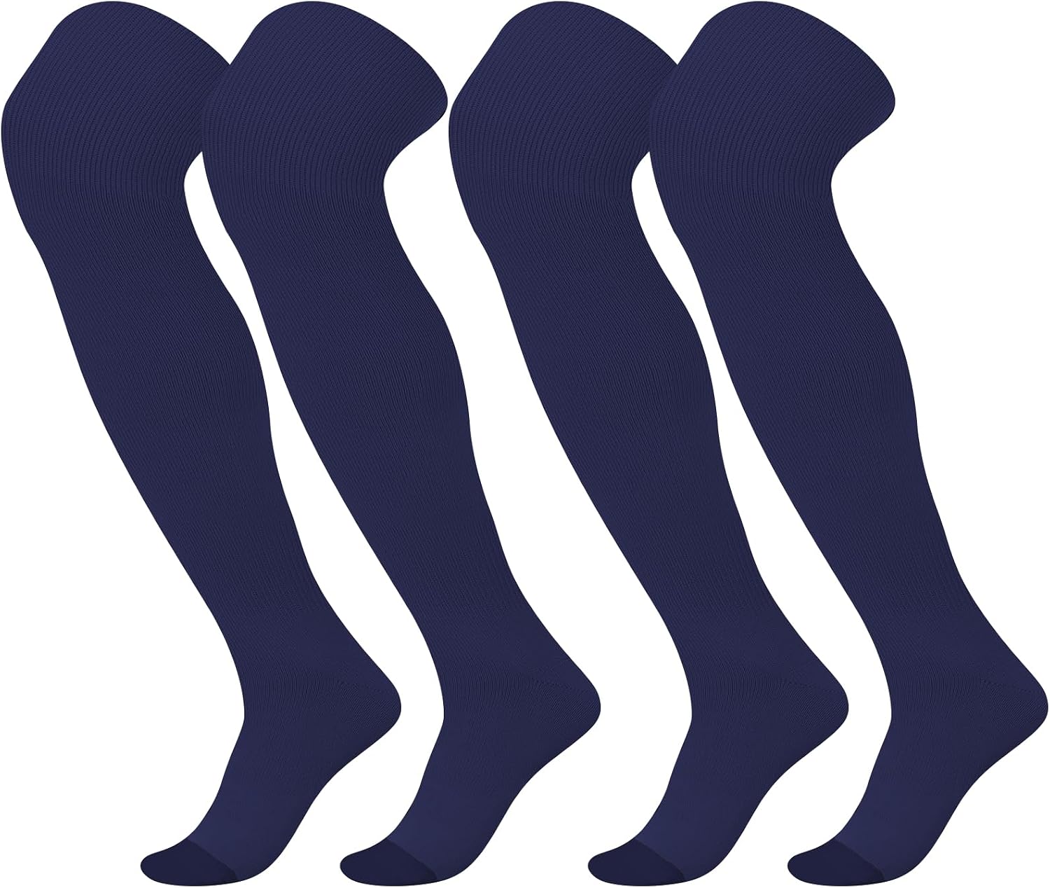 Panitay 2 Pairs High Football Socks Sport Multiple Sizes over the Knee Baseball Socks Extra Long for Boys Girls Women Men