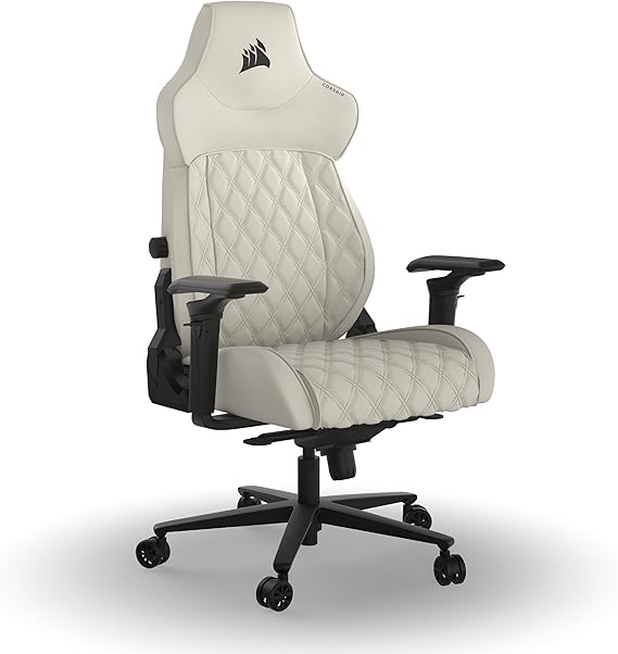 Corsair TC500 Luxe Gaming Chair Premium Breathable Fabric Wide Seat Five-Way Adjustable Armrests Adjustable Built-in Lumbar Support 90-135 Degree Recline Frost