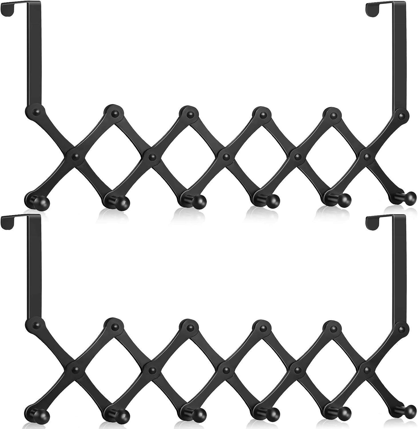 Aifacay Over The Door Hooks, Towel Racks for Bathroom, 2Pack 6 Hooks Door Hanger Towel Holder for Hanging Hat Coat Purse Backpack Belt Key Umbrella for Bedroom, Bathroom, Kitchen, etc