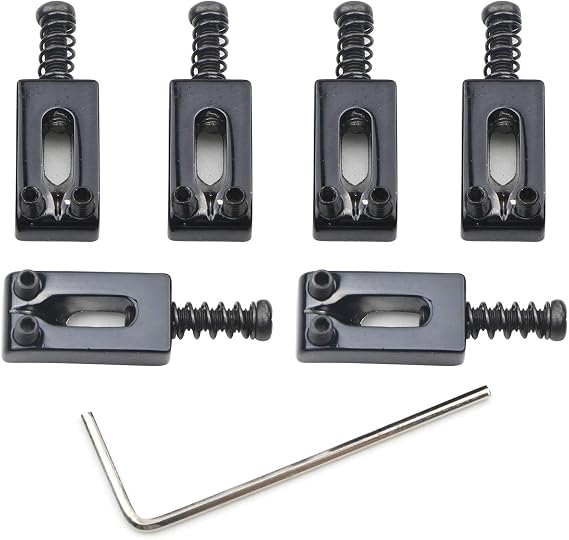Guitar Bridge Saddles, 6 pcs Black Electric Tele