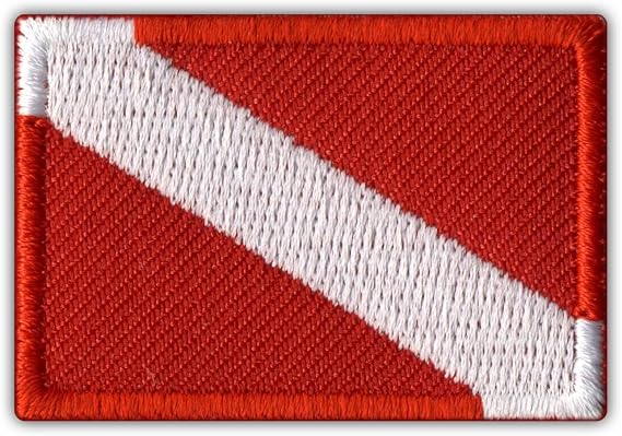 Diving Flag - Black Hook and Loop - Embroidered Patch/Badge/Emblem