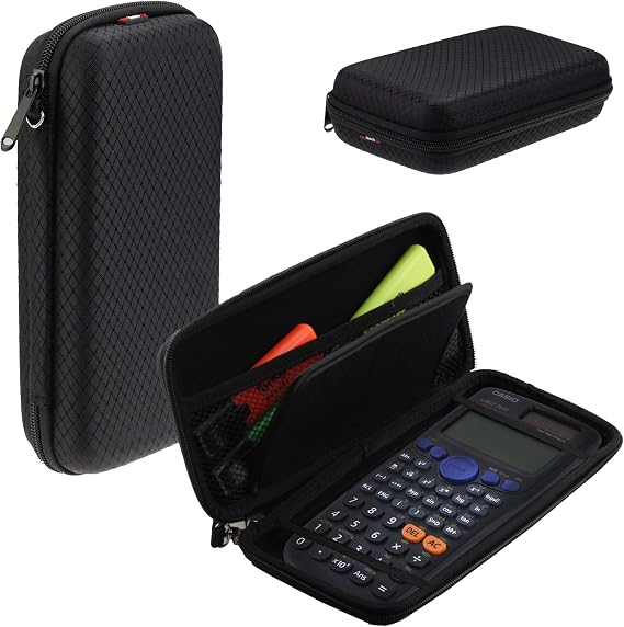 Navitech Black Graphics Calculator Hard Case/Cover with Storage Pouch Comaptible with Casio FX-CG50-S-UH