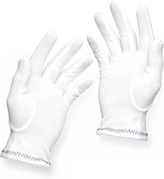 White Nylon Inspection Gloves For Jewelry, Coin, Watch and Art Handling