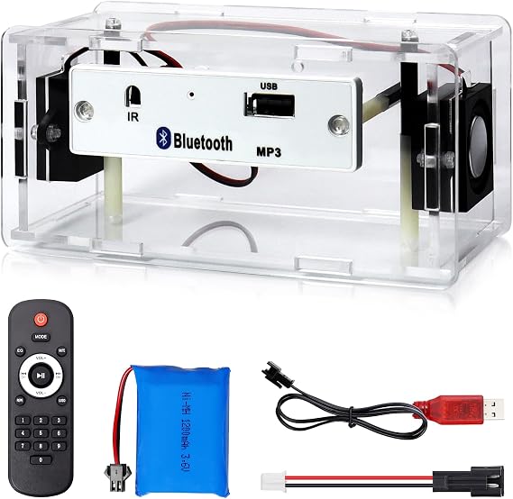 DIY Bluetooth-Compatible Speaker Kit USB Powered Mini Stereo Amplifier Dual Channel Speaker IR control STEM Electronic Projects for Home and School Education Indoor/Outdoor Use LB