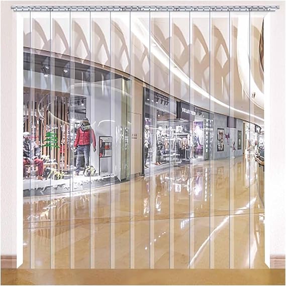 Strip Curtain Clear PVC Strip Door Curtain, 1.3mm/0.05in Insulated Door Curtain Sliding Door Curtains Plastic Curtain(1.65x2.4m/5.4x7.9ft)