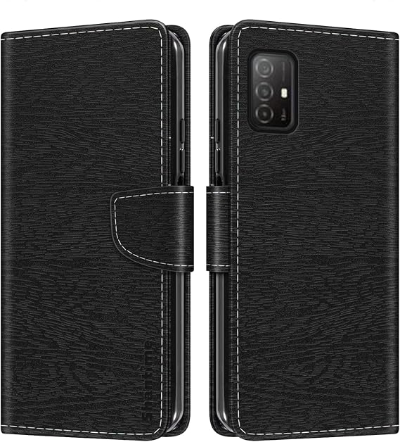 Wood-Grain Leather Case for Visible Midnight - Black