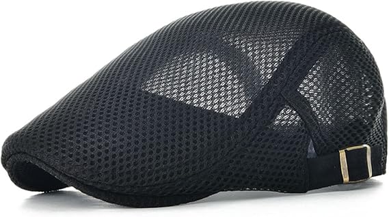 VOBOOM Men Mesh Newsboy Flat Cap Ivy Cabbie Newsboy Cap