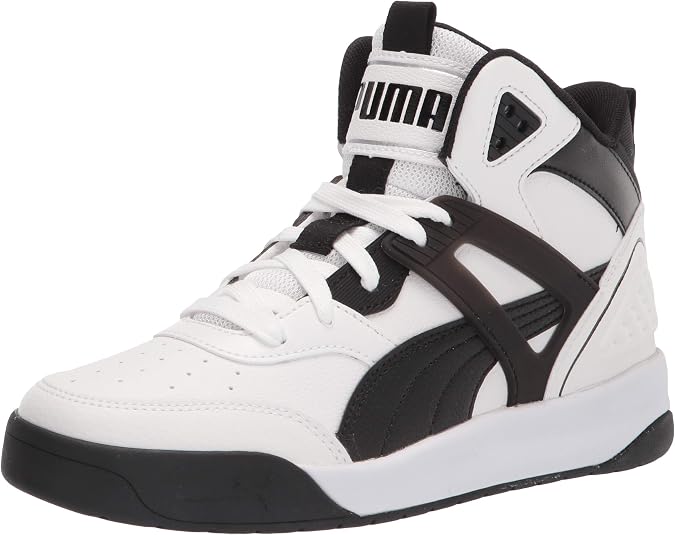 PUMA Kids Boys Backcourt Mid Lace Up Sneakers Shoes Casual - Black, White