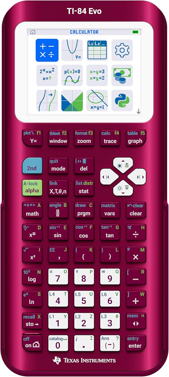 TI-84 Evo Graphing Calculator Texas Instruments, Raspberry