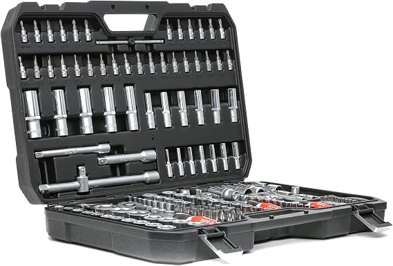 Yato YT-38931 - Socket Set 1/4-Inch 3/8-Inch and 1/2-Inch Drive, 173 Pieces