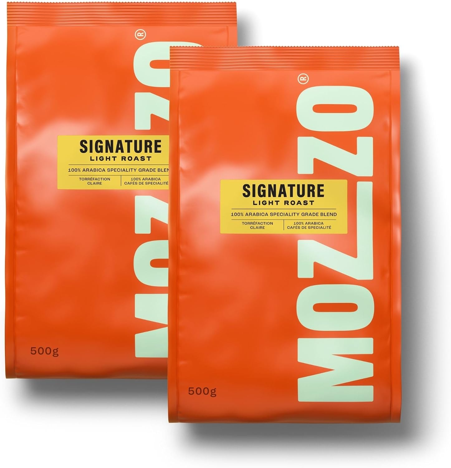 Mozzo Signature Light Roast Espresso Coffee Beans | 100% Arabica Specialty Grade Whole Beans | 2 x 500g Bags | Bright, Refined Flavour | For Espresso Coffee Machines & Moka Pots | Roasted in the UK