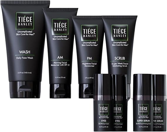 Tiege Hanley Anti-Aging Men's Skin Care Set, 90-Day, 6 Piece Kit
