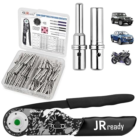 JRready New-DT2 Deutsch Crimp Tool for DTP, DT, DTM Connectors, Size 12, 16, 20 Solid Contacts. Equivalent to HDT 48 00 Deutsch Crimper(12-22AWG),Size 12 Closed-Barrel Contacts 12-16 AWG