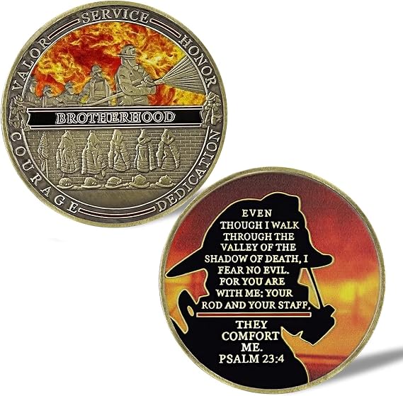Firefighter Challenge Coin Fire Rescue Prayer Coin
