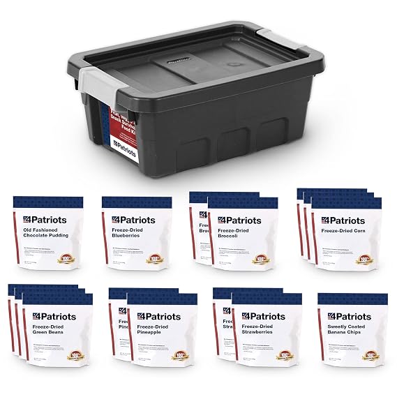 4Patriots Fruit, Veggie & Snack Emergency Food Supply: Designed to Last 25 Years, 120 Servings