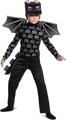 Disguise Minecraft Ender Dragon Costume for Kids, Video Game Inspired Character Outfit, Classic Child Size 4-6,Black