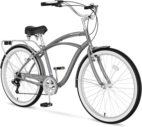 Beach Cruiser Bike for Women and Men, 24/26 Inch 7-Speed Adult Bicycle