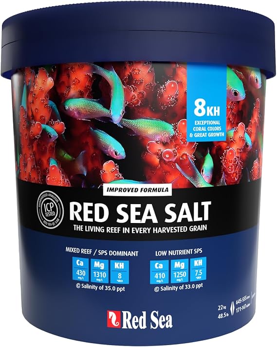 Red Sea Reef Salt Mix Large Bucket - Makes 175 Gallons Complete Marine Saltwater Aquarium Advanced Formula Optimal Coral Health & Stability