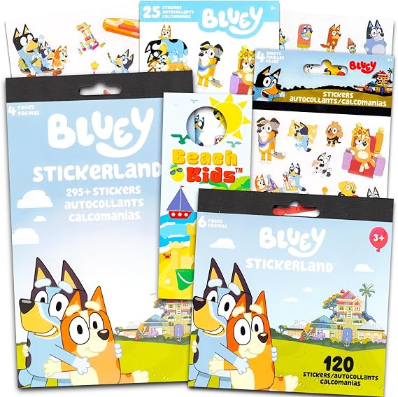 Bluey Ultimate Sticker Set - Mega Bundle with 500+ Stickers Featuring Bluey, Bingo & Door Hanger