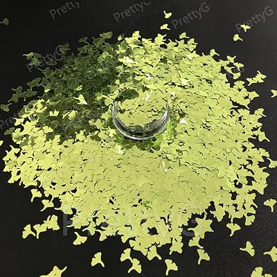 PrettyG 1oz 28g Pack Ginkgo Leaf Shape Sequin Glitter Sequins for Festival Rave Beauty Makeup Face Body Nail Craft Art Christmas Halloween Decoration B0617