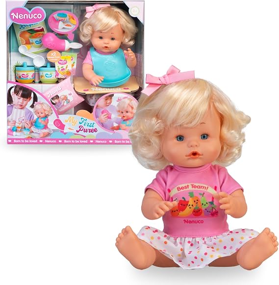 Nenuco Prima Pappa 35 cm Doll with Hard Body and Blonde Hair with Accessories for Preparing the First Dad for Girls from 3 Years Famous (NFN96000)