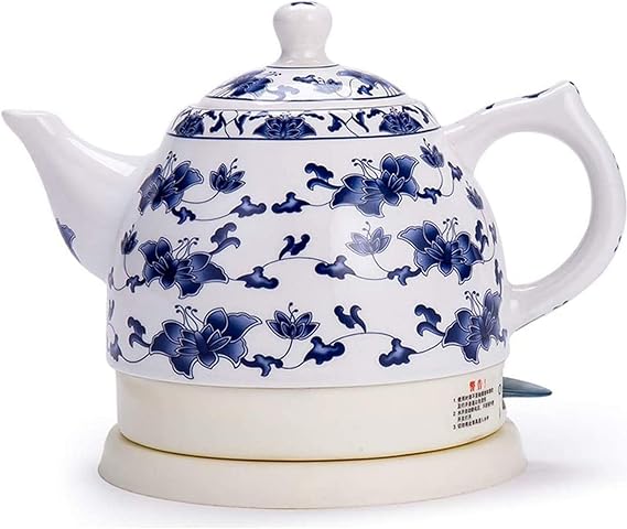 Kettles Ceramic Electric Kettle Cordless Water Teapot, Teapot-Retro 1L Jug, 1350W Water Fast for Coffee, Soup, Removable Base, Automatic Power Off,Boil Dry Protection- for Ho